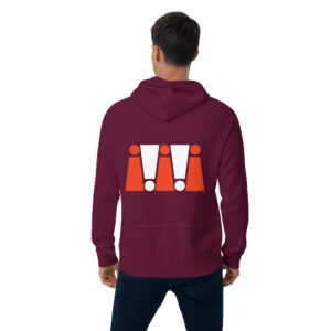 Burgundy Unisex Eco Raglan Hoodie - Image 14