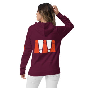 Burgundy Unisex Eco Raglan Hoodie - Image 12