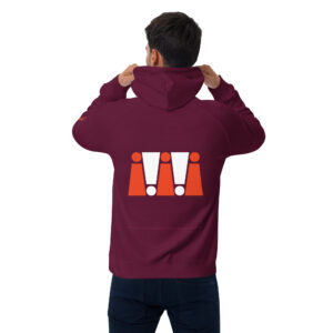 Burgundy Unisex Eco Raglan Hoodie - Image 13