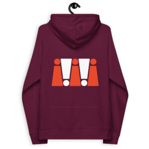 Burgundy Unisex Eco Raglan Hoodie - Image 16