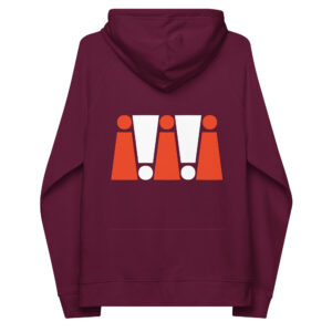 Burgundy Unisex Eco Raglan Hoodie - Image 23