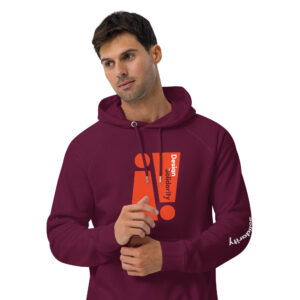 Burgundy Unisex Eco Raglan Hoodie - Image 2