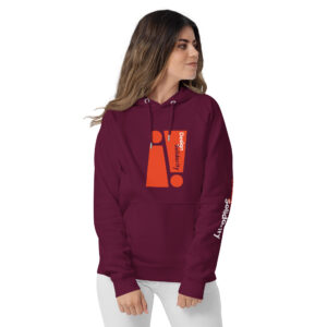 Burgundy Unisex Eco Raglan Hoodie - Image 3