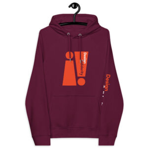 Burgundy Unisex Eco Raglan Hoodie - Image 5