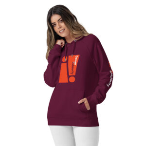 Burgundy Unisex Eco Raglan Hoodie - Image 19