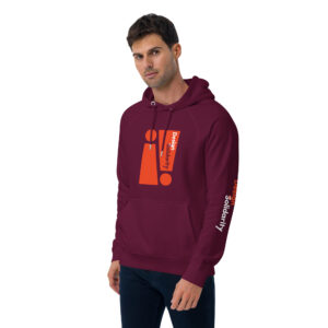 Burgundy Unisex Eco Raglan Hoodie - Image 20