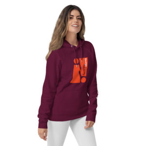 Burgundy Unisex Eco Raglan Hoodie - Image 17